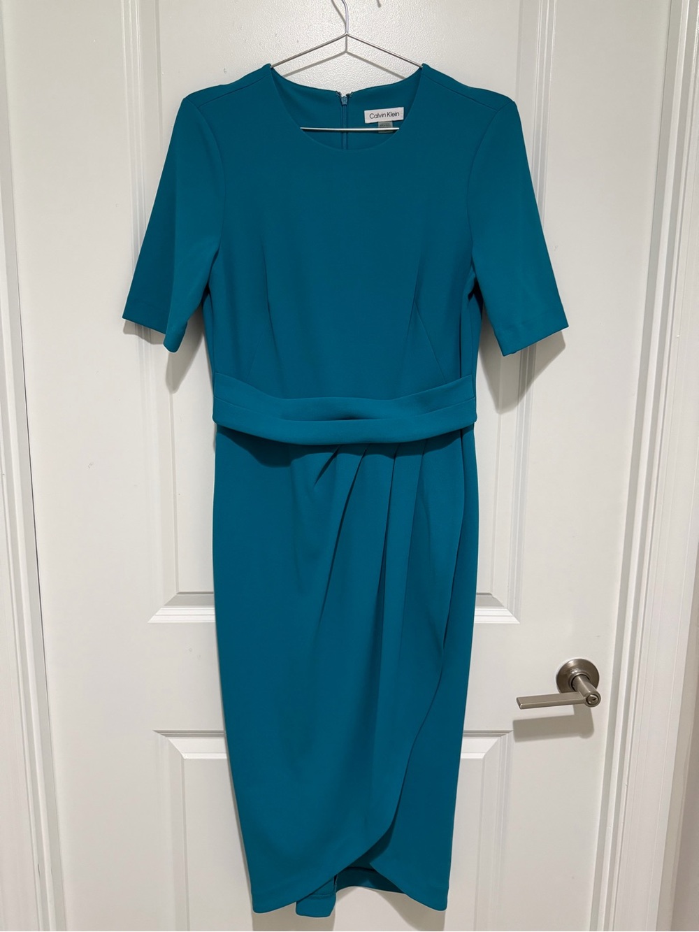 Calvin Klein Teal Midi Sheath Dress